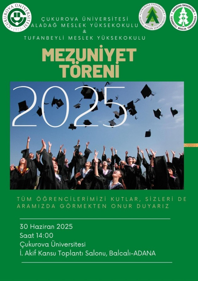 Tufanbeyli MYO Mezuniyet Törenine Davetlisiniz